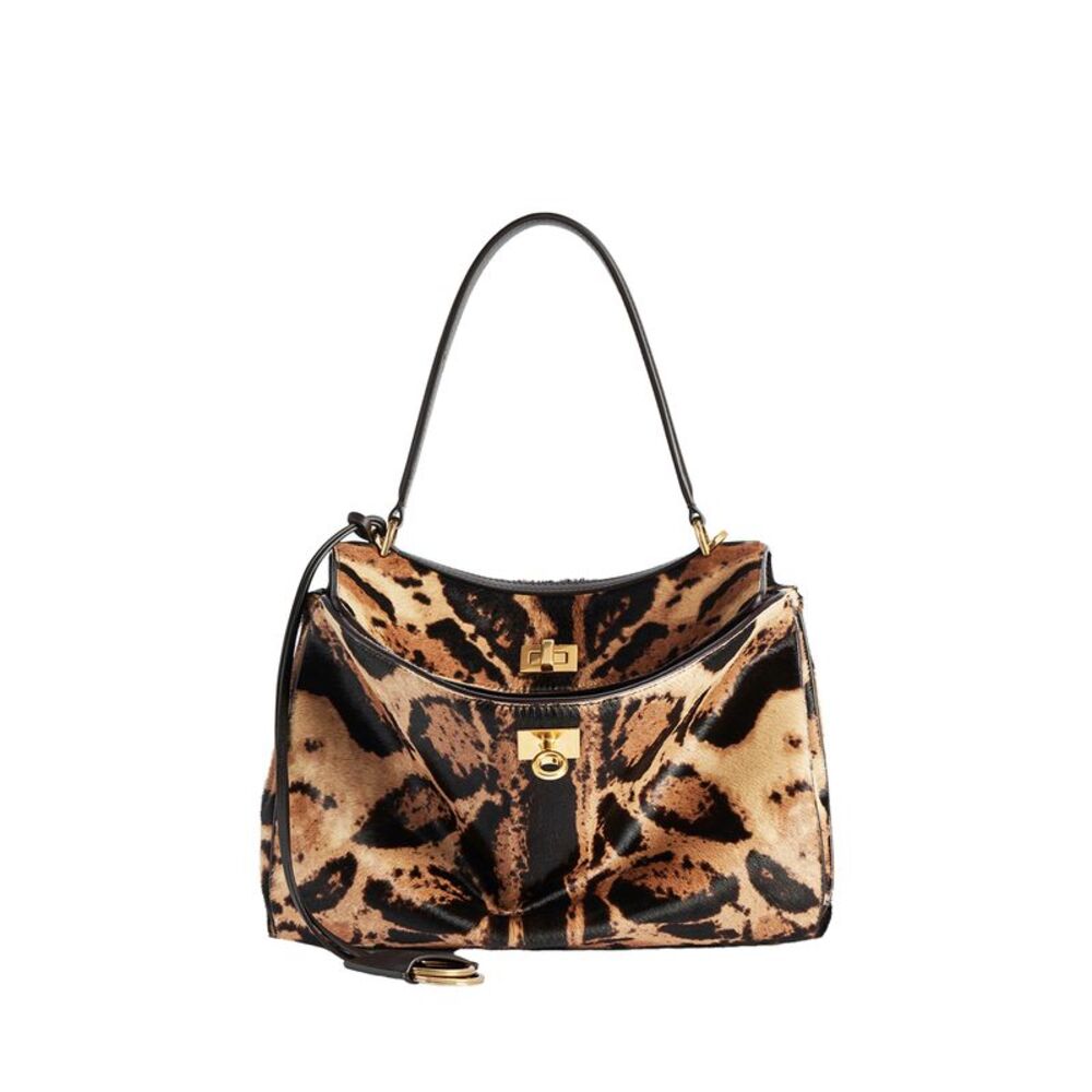 Borsa "Rodeo" Piccola In Pelle Effetto Cavallino Stampa Leopardo Women